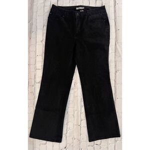 Chico's Platinum Women's Size 10 Short Flare Jeans Solid Black Cotton Blend